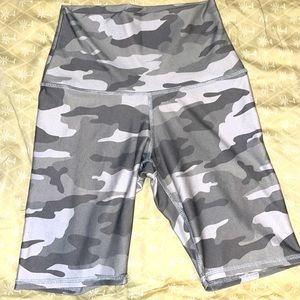 Grey camo biker shorts